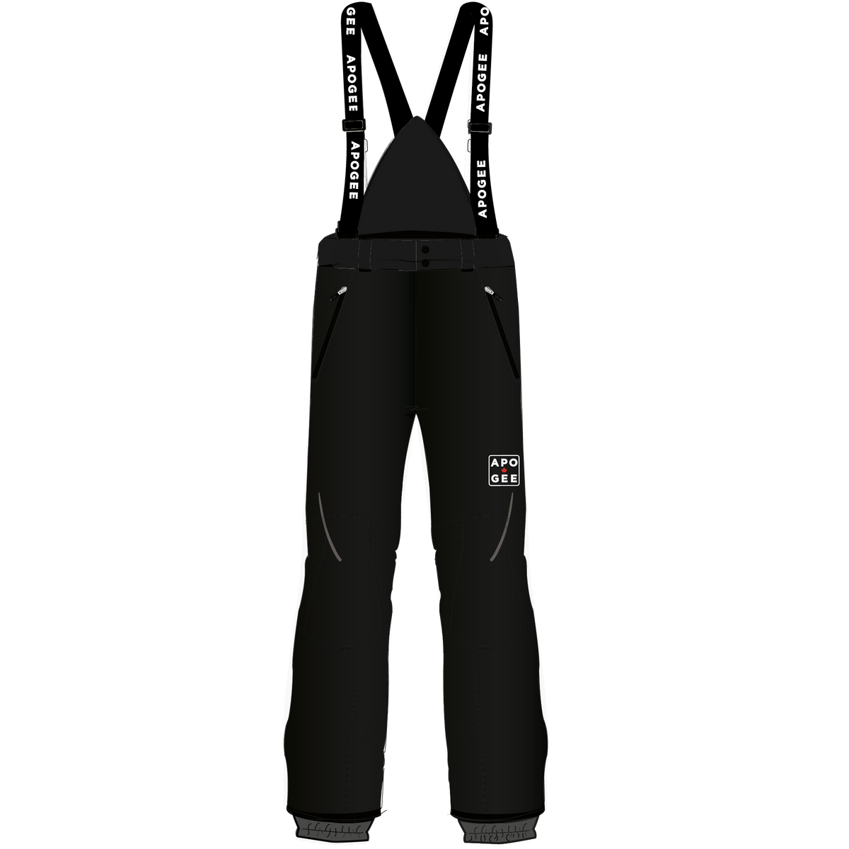 Sunpeak Black Winter Trousers with Ergonomic Cut and Side Zippers